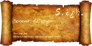 Sponer Ágnes névjegykártya